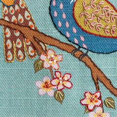 Printed Linen Embroidery Kit Birds & Blossoms  From Corinne Lapierre Limited