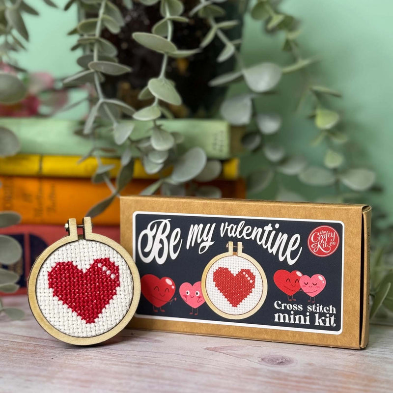 be My Valentine' Mini Matchbox Cross Stitch Kit Counted Cross Stitch Kit From Craft Kit Company
