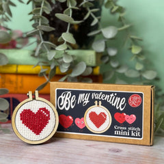 be My Valentine' Mini Matchbox Cross Stitch Kit Counted Cross Stitch Kit From Craft Kit Company