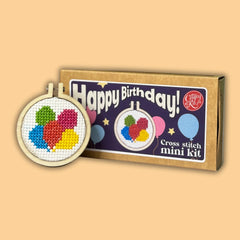 'happy Birthday!' Mini Matchbox Cross Stitch Kit Counted Cross Stitch Kit From Craft Kit Company