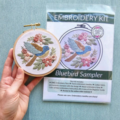 Bluebird Sampler Beginner Hand Embroidery Kit By Jessica Long Embroidery