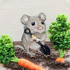 Garden Mouse Intermediate Hand Embroidery Kit By Jessica Long Embroidery