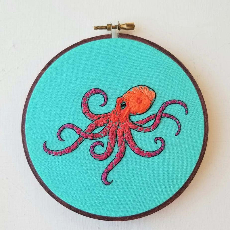 Pacific Octopus Embroidery Kit By Jessica Long Embroidery