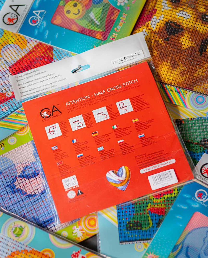 Coastal Town  Landscape Tapestry Printed Kit- Needlepoint Stamped Needlepoint Kit 8x10"