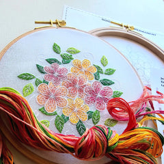 Lacy Flowers Intermediate Hand Embroidery Kit By Jessica Long Embroidery
