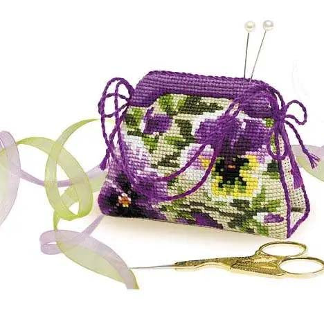 Pansy Pincushion by Riolis Counted Cross Stitch Kit