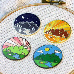 Four Seasons Set of 4-Enamel Needle Minders by Snarky Crafter Designs