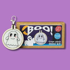 'boo!'  Mini Matchbox Cross Stitch Kit From Craft Kit Company