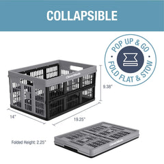 32L Collapsible Utility Crate From Clever Made-Stone
