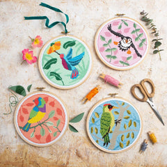 Hummingbird Cross Stitch Kit  Beginner Craft Kit From Hawthorn Handmade