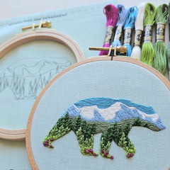 Mountain Bear Embroidery Kit from Jessica Long Embroidery