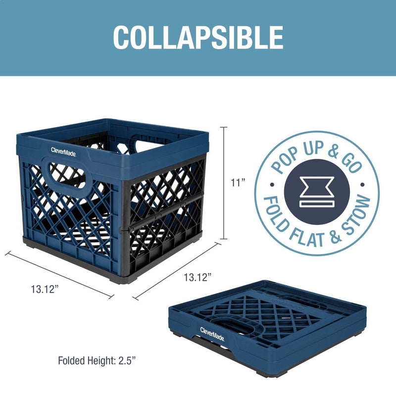 Collapsible Milk Crate From Clever Made-Ocean