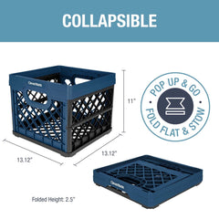 Collapsible Milk Crate From Clever Made-Ocean