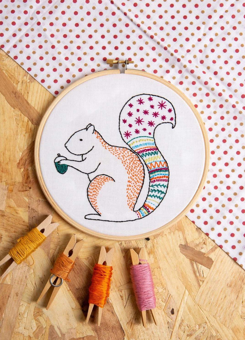 Squirrel Embroidery Kit  Complete Craft Kit For Beginners From Hawthorn Handmade