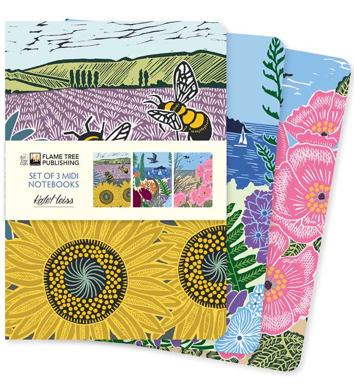 Kate Heiss Set of 3 Midi Notebooks From Flame Tree Studios