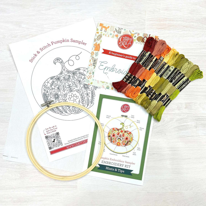 Pumpkin Sampler Embroidery Kit From Craft Kit Company