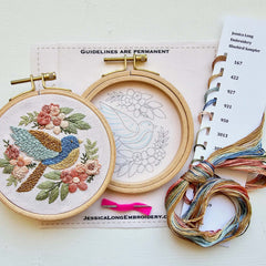 Bluebird Sampler Beginner Hand Embroidery Kit By Jessica Long Embroidery