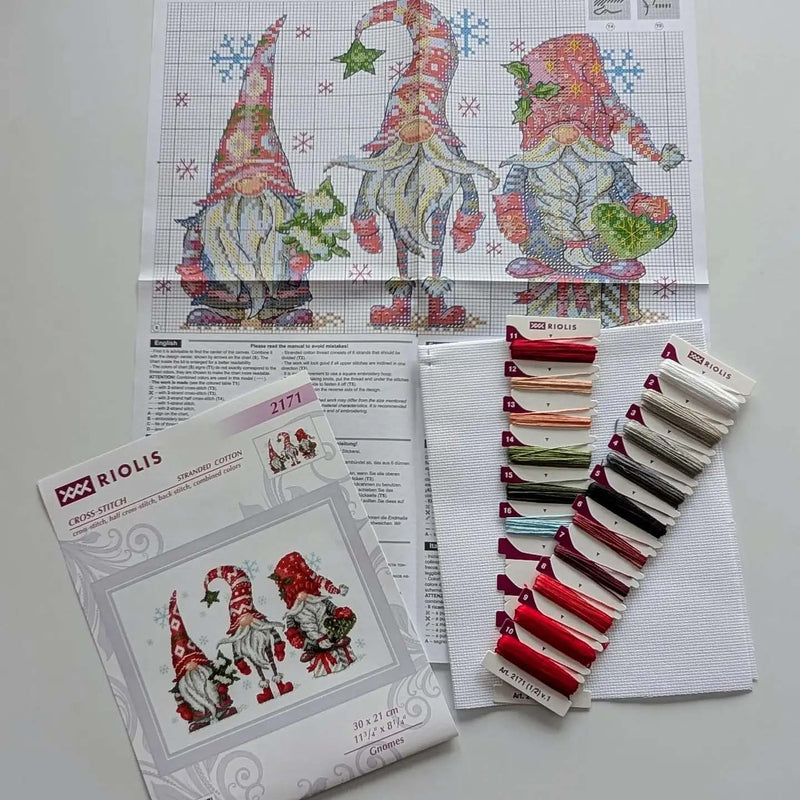 Christmas Gnomes by Riolis Counted Cross Stitch Kit