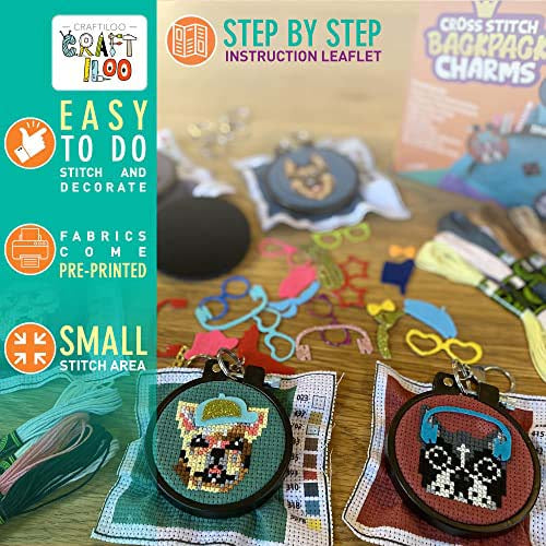 5 Stamped Cross Stitch Kits-Dogs From Craftiloo