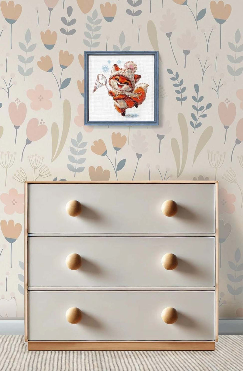Playful Winter Fox by Riolis Counted Cross Stitch Kit