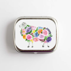Floral Sheep NEEDLE CASE NEEDLE or STITCH MARKER STORAGE - ORGANIZER