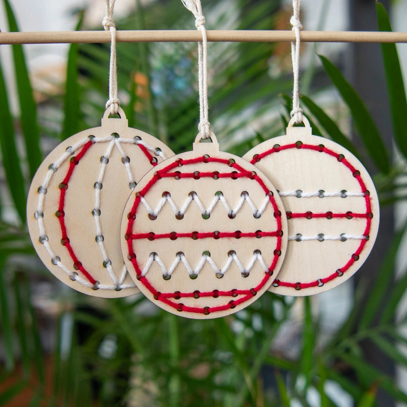 Yarn Christmas Ball Wooden Ornament Embroidery Kit By Still Magnolia
