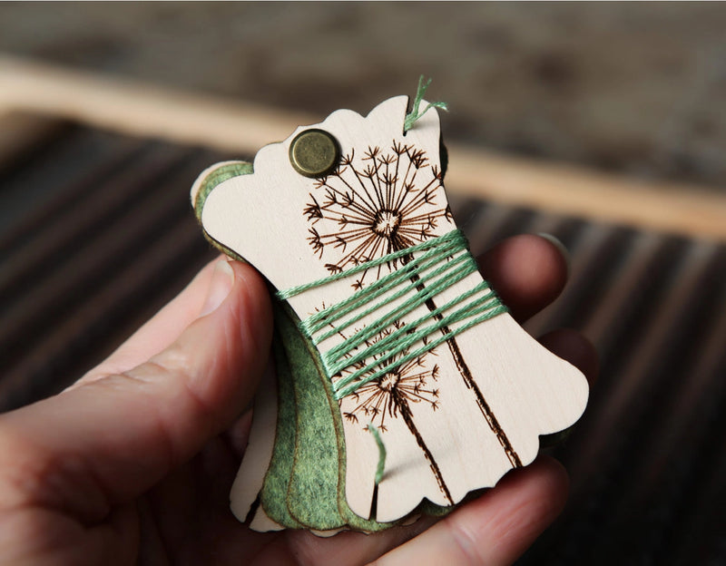Wood & Felt Dandelion Needle Minder For Sewing & Embroidery From Sunrise Grove