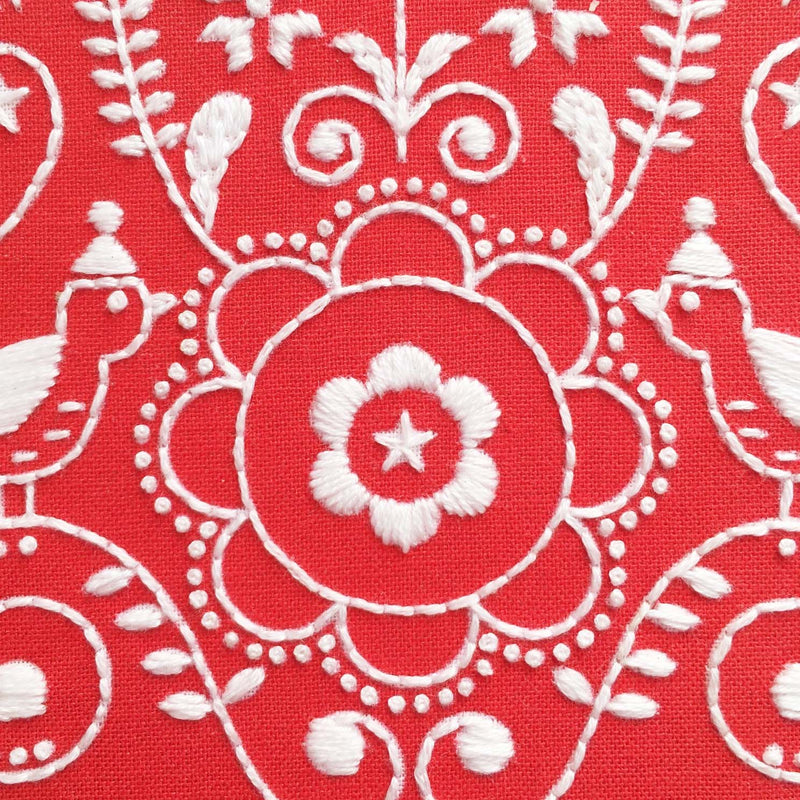 Christmas Design #7 Embroidery Fabric Embroidery Stamped  Fabric By Cinnamon Stitching