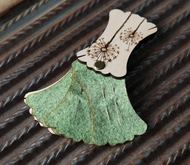 Wood & Felt Dandelion Needle Minder For Sewing & Embroidery From Sunrise Grove