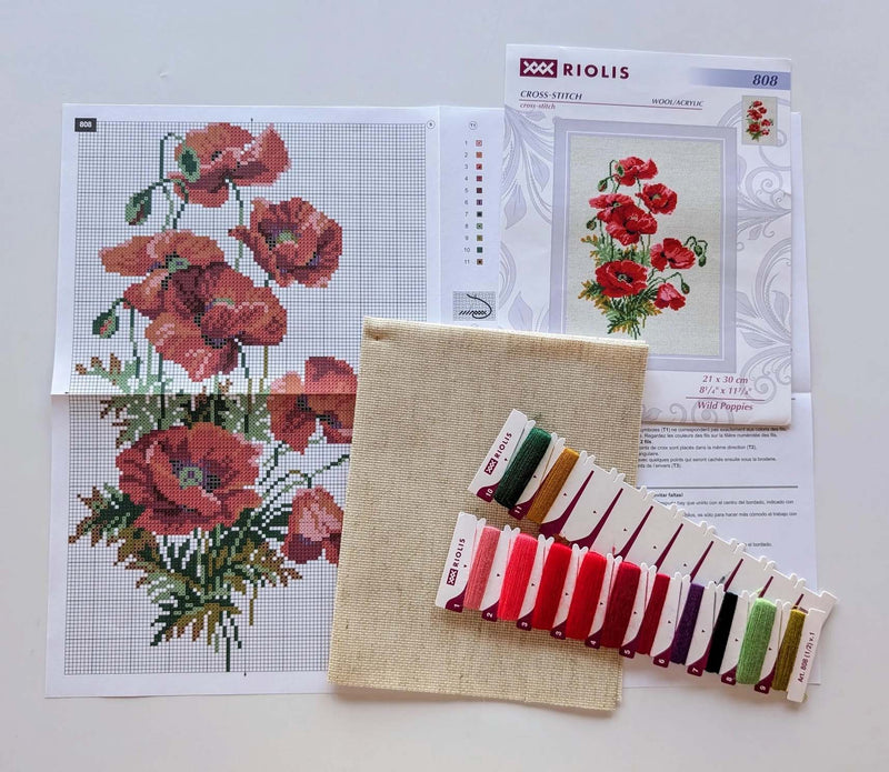 Wild Poppies by Riolis Counted Cross Stitch Kit