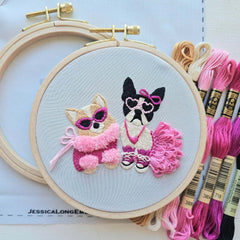 Pawty Time Embroidery Kit from Jessica Long Embroidery