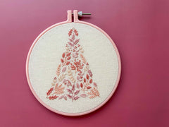 Pink Christmas Tree Embroidery Kit- By Matryoshka Doll Shop -  Great for a New Stitcher!