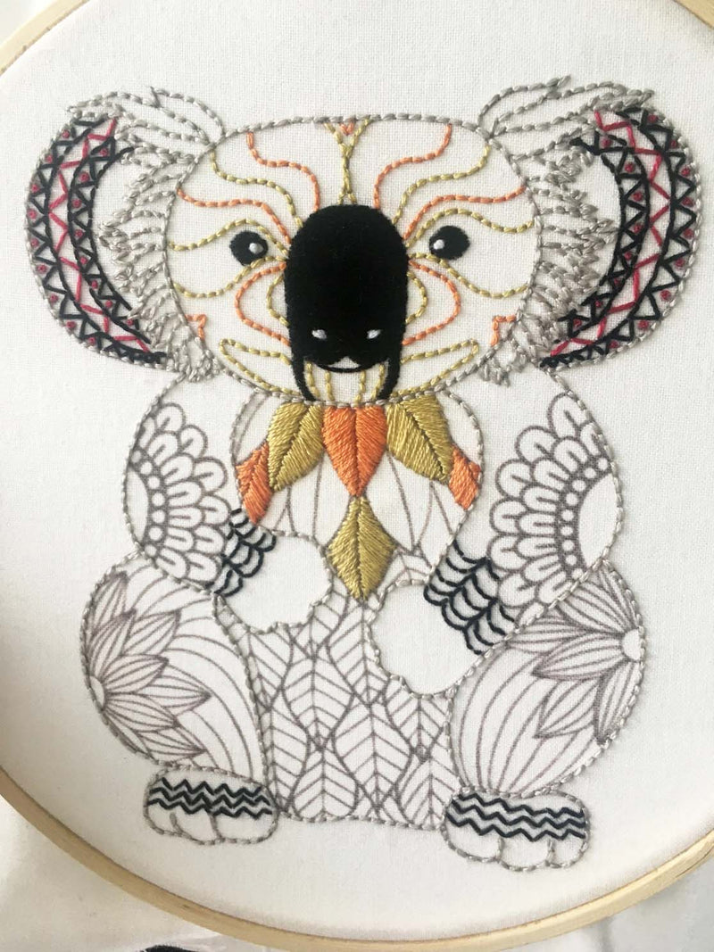Koala Bear Embroidery Kit Boxed With Hoop By Cinnamon Stitching