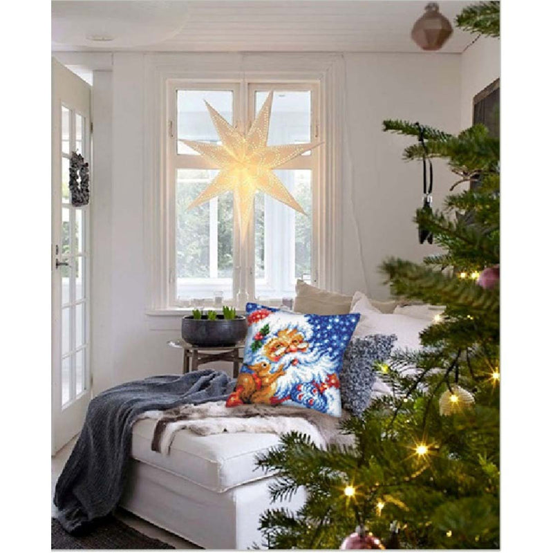 Needlepoint Pillow Kit Christmas Santa - Needlepoint Stamped Needlepoint Kit 16x16"