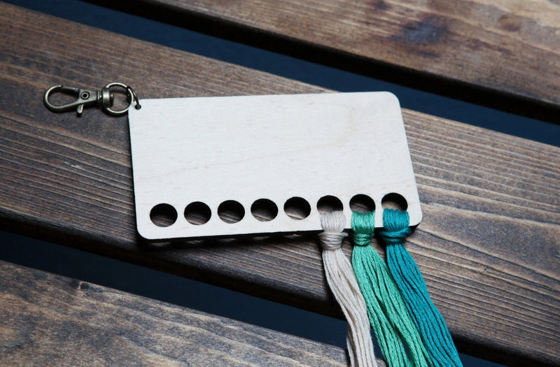 Ocean Wave Embroidery Maple Wood Floss Storage Holder From Sunrise Grove