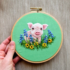 Posing Piglet Embroidery Kit By Jessica Long Embroidery