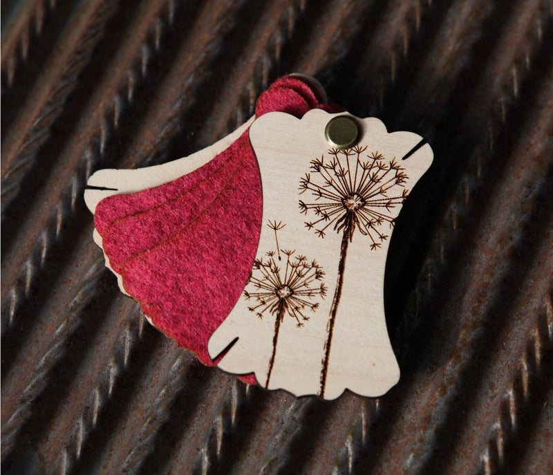 Wood & Felt Dandelion Needle Minder For Sewing & Embroidery From Sunrise Grove
