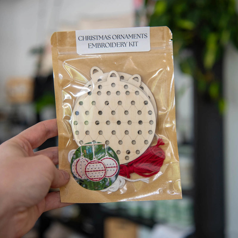 Yarn Christmas Ball Wooden Ornament Embroidery Kit By Still Magnolia