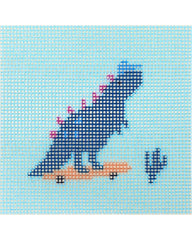 Dino the Skater - Needlepoint Kit For Kids Diy Embroidery By Unwind Studio