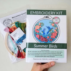Summer Hummingbirds Beginner Hand Embroidery Kit By Jessica Long Embroidery