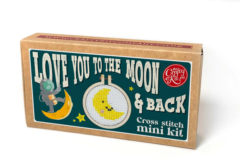 'love You To the Moon and Back' Mini Matchbox Cross Stitch Kit Counted Cross Stitch Kit From Craft Kit Company