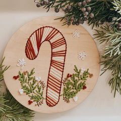 Candy Cane Floral EMBROIDERY KIT By HNB House Embroidery