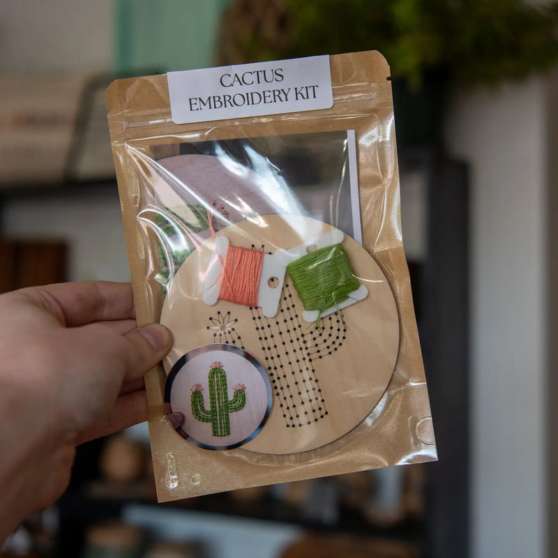 Cactus Wooden Ornament Embroidery Kit By Still Magnolia