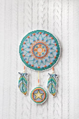 FOX Dream Catcher Double Sided on Plastic Canvas Counted Cross Stitch Kit from M.P. Studia