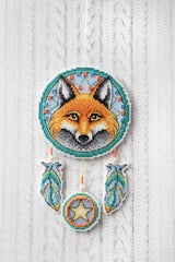 FOX Dream Catcher Double Sided on Plastic Canvas Counted Cross Stitch Kit from M.P. Studia