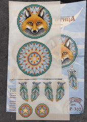 FOX Dream Catcher Double Sided on Plastic Canvas Counted Cross Stitch Kit from M.P. Studia