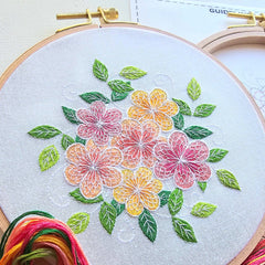 Lacy Flowers Intermediate Hand Embroidery Kit By Jessica Long Embroidery