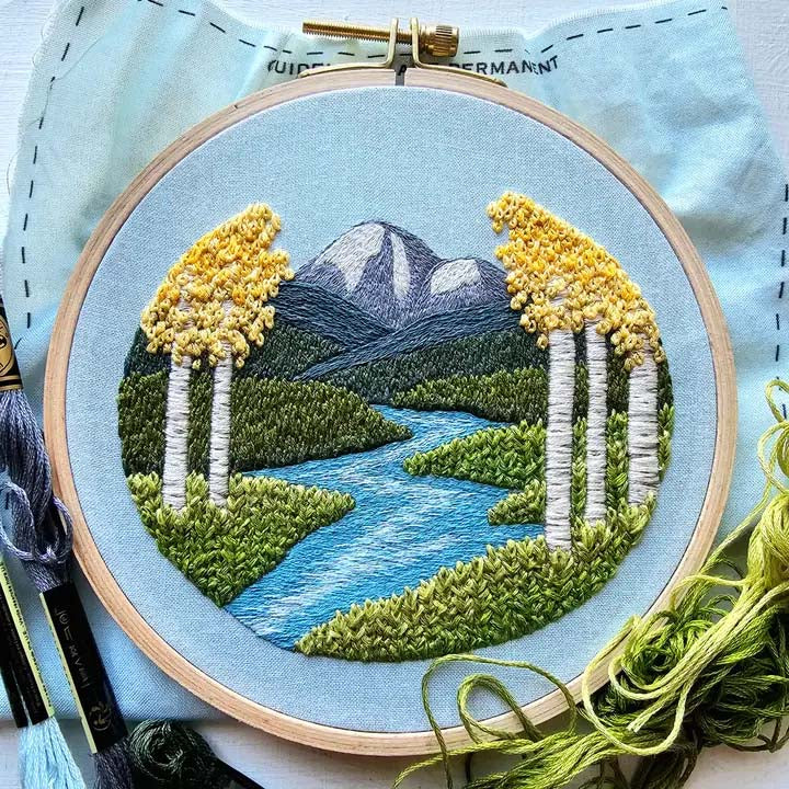 Aspen Vista Landscape Embroidery Kit By Jessica Long Embroidery