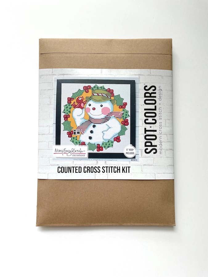 Snowman By Mary Engelbreit Counted Cross Stitch Kit From Spot Colors