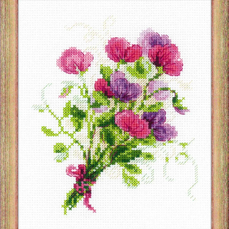 Flower Bouquet with Sweet Peas by Riolis Counted Cross Stitch Kit
